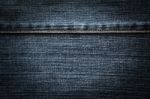 Jeans Texture With Seam Stock Photo