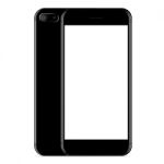 Mockup Phone Front And Side View Black Color On White Background Stock Photo