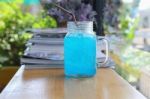 Blue Hawaiian Lime Soda Stock Photo