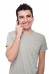 Casual Man On The Phone Stock Photo