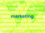 Marketing In Word Cloud Means Market Advertising Sales Stock Photo