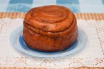 Famous Portuguese Folar Cake Stock Photo