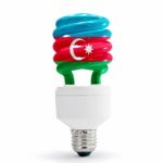 Flag Of Azerbaijan On Bulb Stock Photo