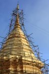 Temple Pagoda Reconstruction Stock Photo