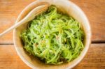 Delicious Fresh Seaweed Spicy Salad Stock Photo