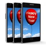 Happy New Year Balloon Shows Parties And Celebration Stock Photo