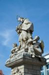 Statue Of St. John Nepomucene In Poznan Stock Photo