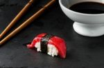 Red Tuna Nigiri Stock Photo