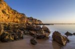 Beaches Near Ferragudo, Portugal Stock Photo