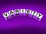 Variety Blocks Mean Varieties Assortments And Diversity Stock Photo