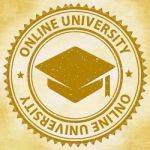 Online University Shows Web Site And Educate Stock Photo