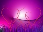 Grass Heart Background Shows Romantic Landscape Or Wallpaper
 Stock Photo