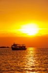 Fishing Boat Heading Out To The Sea Stock Photo