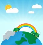 The Earth In Spring Time Development With Environmental Conserva Stock Photo