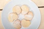 Heart Shaped Shortbread Valentine Cookies Stock Photo