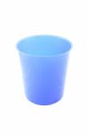 Blue Empty Plastic Bucket Stock Photo