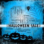 Halloween Sale Means Offer Reductions And Promotion Stock Photo