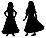 Silhouette Friends Stock Photo