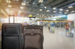 Closeup Group Of Luggage Stock Photo