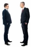 Full Length Portrait Of Two Businessmen Stock Photo