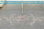 Wastewater Treatment Plant Aerating Basin Stock Photo