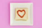 Love Heart Bread Stock Photo