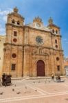 Iglesia De San Pedro Claver In Historic Part Of Cartagena De Ind Stock Photo