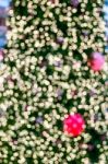 Abstract Of Christmas Tree Light Bokeh For Background Stock Photo