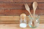 Wooden Spoon And Fork Stock Photo