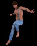 Jumping Male Model Stock Photo