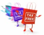 Tax Free Shopping Bags Represent Duty Exempt Discounts Stock Photo