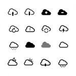 Cloud Icon Set On White Background Stock Photo