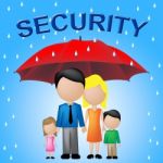 Family Security Indicates Parents Protecting Their Children Stock Photo