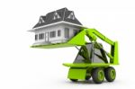 Excavator Lift The Home Stock Photo