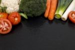 Mix Vegetables On Schist Stock Photo