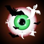 Halloween Devil Eye Bat Ghost  Stock Photo