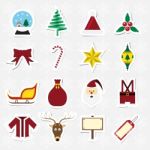 Christmas Sticker Icon Set  Illustration Stock Photo