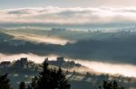 Sunrise Over Val D"orcia Stock Photo