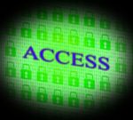 Security Access Represents Protect Encrypt And Accessible Stock Photo