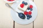 Fresh Raspberry And Blueberry Cake Stock Photo