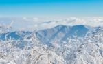 Deogyusan,korea - January 23: Skiers And Tourists In Deogyusan Ski Resort On Deogyusan Mountains,south Korea On January 23, 2015 Stock Photo