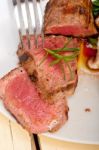 Beef Filet Mignon Grilled With Vegetables Stock Photo