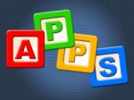 Apps Kids Blocks Shows Application Software And Computing Stock Photo