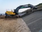 Hopton-on-sea Norfolk Uk March 2014 - Repairing Sea Defences Stock Photo