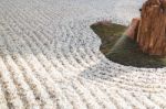 Zen Gardens Typically Contain Gravel And Bare Stones Stock Photo