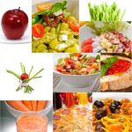 Healthy Vegetarian Vegan Food Collage Stock Photo