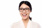 Cheerful Young Girl In Eyeglasses Stock Photo