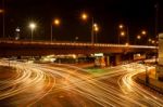 Light Vehicles In The Intersection Stock Photo