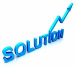 Blue Solution Word Shows Success And Strategy Stock Photo