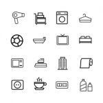 Hotel Icon Set On White Background Stock Photo